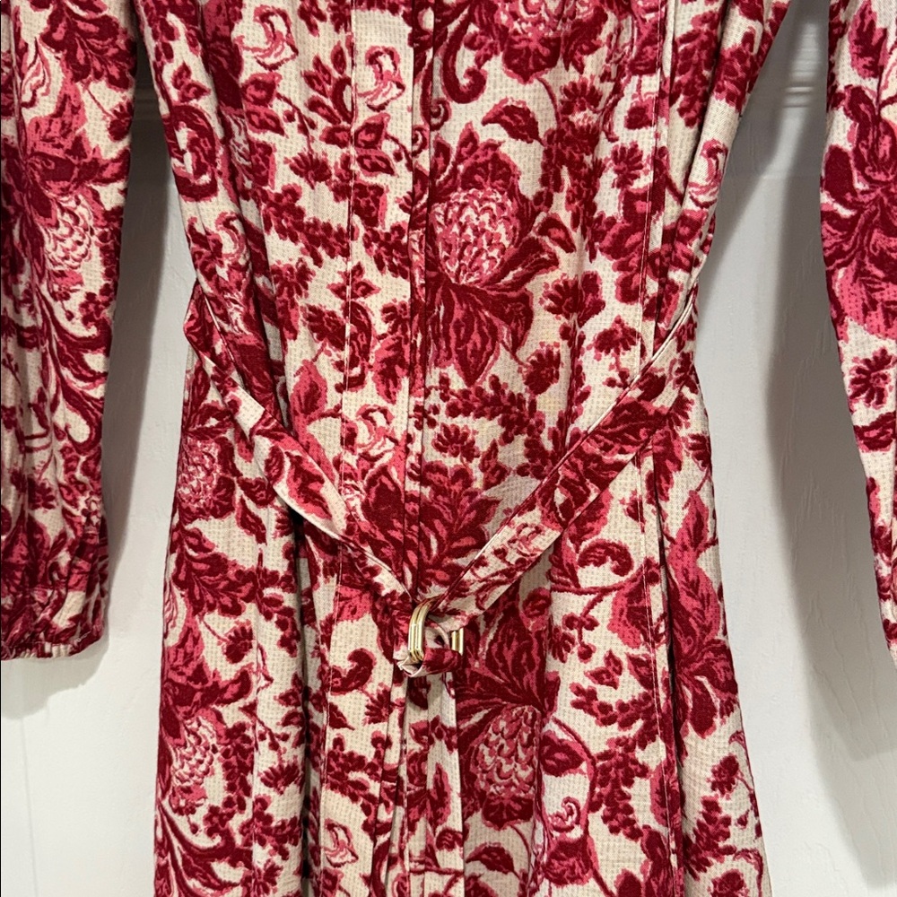 LOFT Red and White Floral Dress - Picture 4 of 7